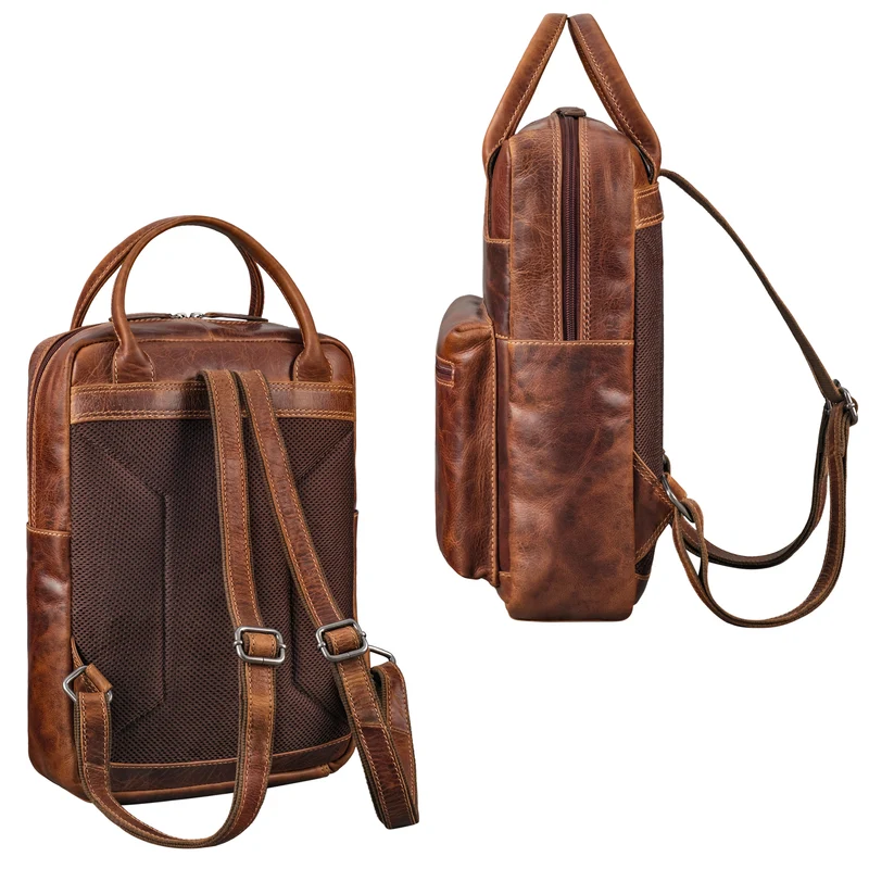 "Tima" Eleganter Damen Rucksack Leder Klein Für Laptop 13 13,3 Zoll