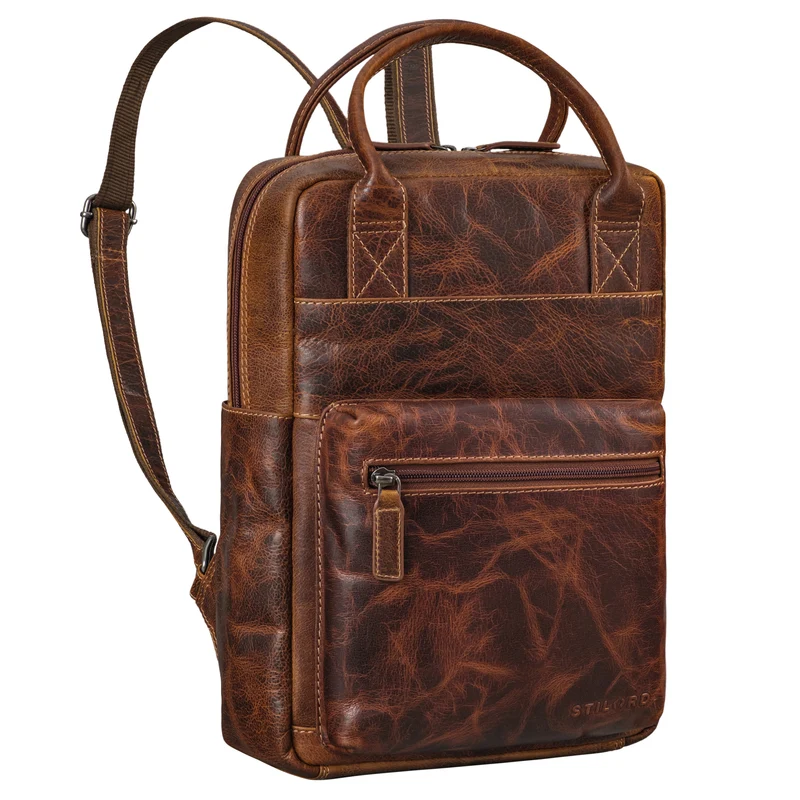 "Tima" Eleganter Damen Rucksack Leder Klein Für Laptop 13 13,3 Zoll