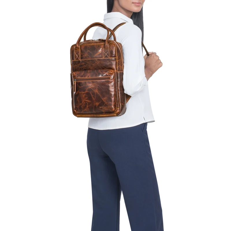 "Tima" Eleganter Damen Rucksack Leder Klein Für Laptop 13 13,3 Zoll