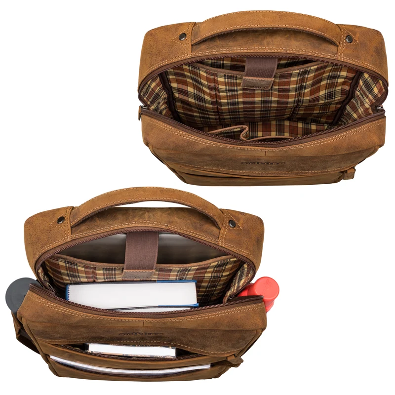 "Nordico" Businessrucksack Herren Groß Leder - Laptopfach 16 Zoll