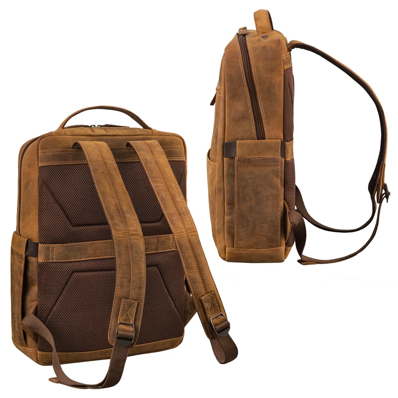 "Nordico" Businessrucksack Herren Groß Leder - Laptopfach 16 Zoll