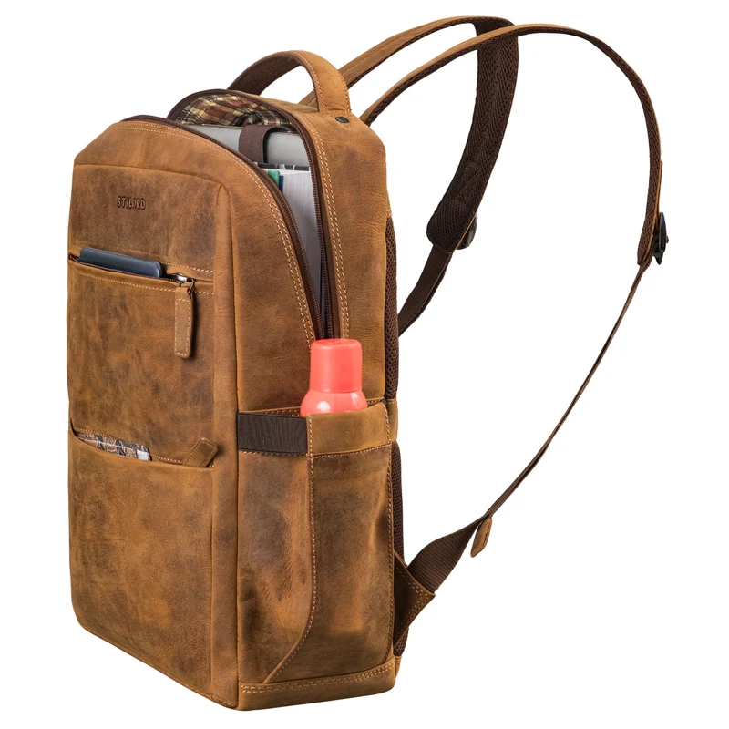 "Nordico" Businessrucksack Herren Groß Leder - Laptopfach 16 Zoll