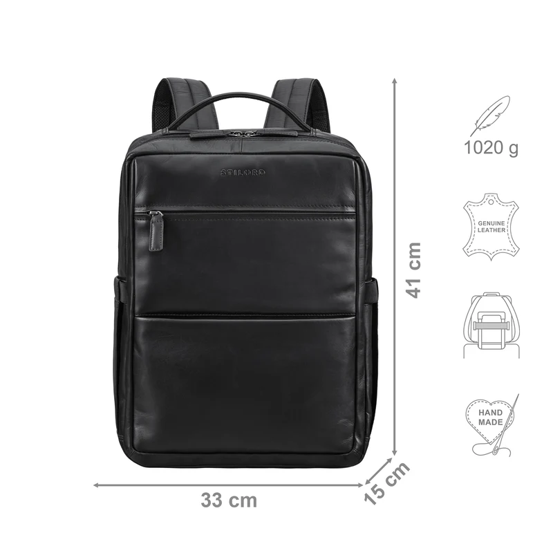 "Nordico" Businessrucksack Herren Groß Leder - Laptopfach 16 Zoll