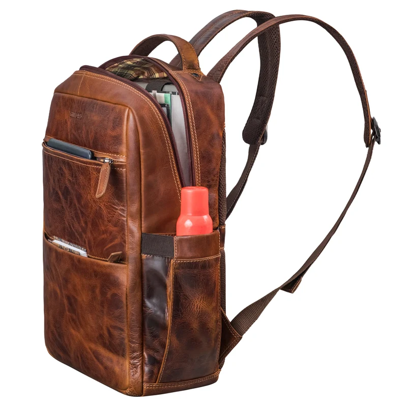 "Nordico" Businessrucksack Herren Groß Leder - Laptopfach 16 Zoll