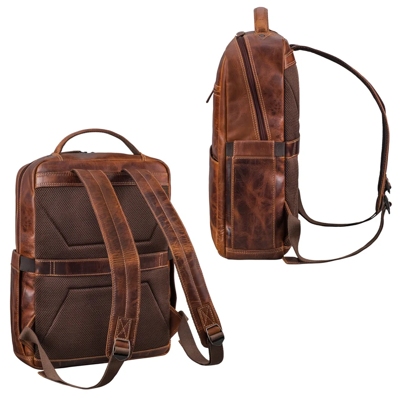 "Nordico" Businessrucksack Herren Groß Leder - Laptopfach 16 Zoll
