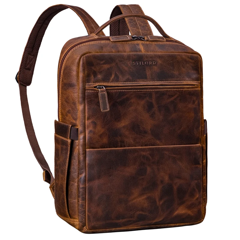 "Nordico" Businessrucksack Herren Groß Leder - Laptopfach 16 Zoll
