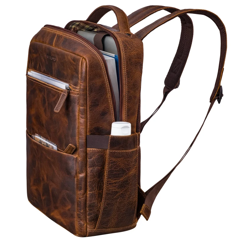 "Nordico" Businessrucksack Herren Groß Leder - Laptopfach 16 Zoll