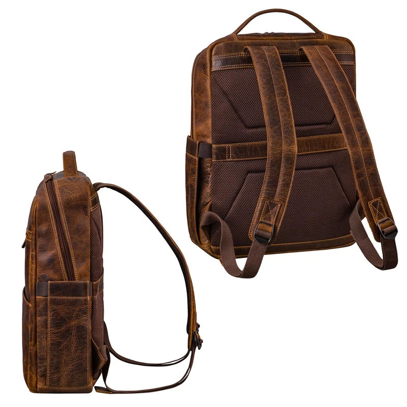 "Nordico" Businessrucksack Herren Groß Leder - Laptopfach 16 Zoll