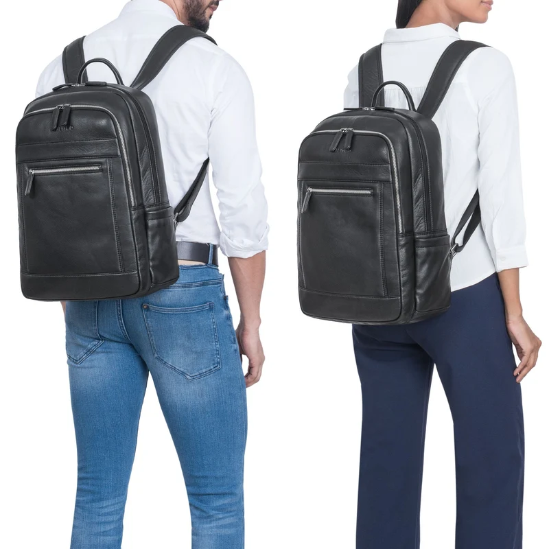 "Jamal" Leder Laptop Rucksack 16 Zoll Groß für Damen und Herren