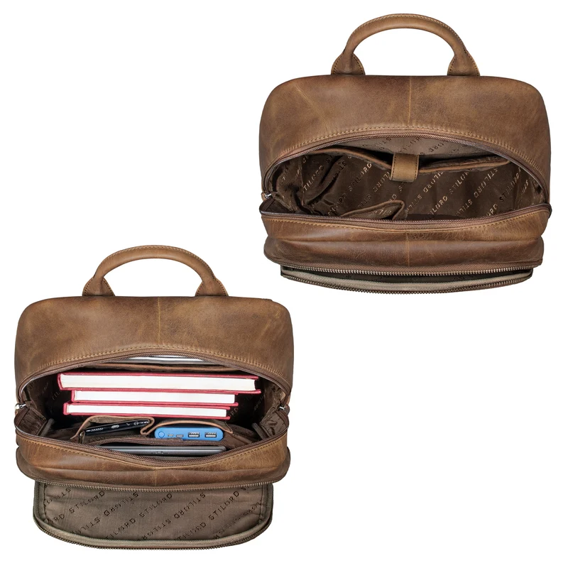 "Jamal" Leder Laptop Rucksack 16 Zoll Groß für Damen und Herren