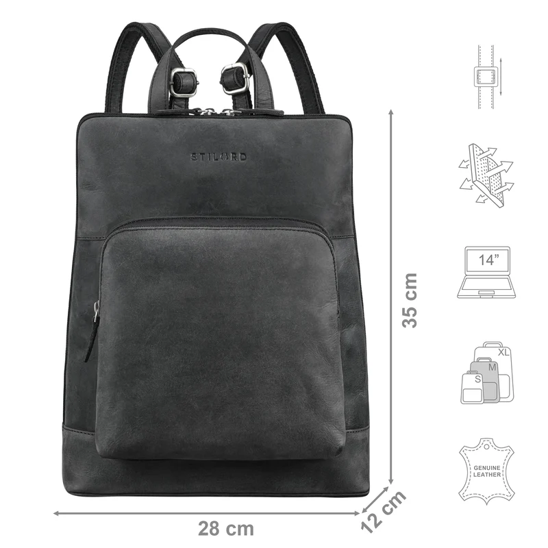 "Celia" Stylisher Leder-Rucksack Damen Echtleder Vintage Mittel-Groß