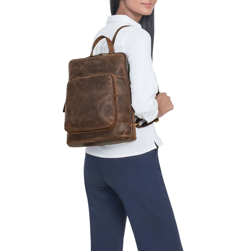 "Celia" Stylisher Leder-Rucksack Damen Echtleder Vintage Mittel-Groß