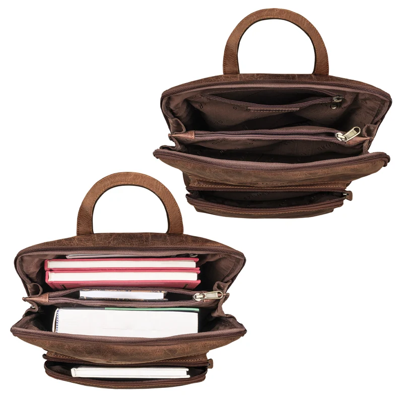 "Celia" Stylisher Leder-Rucksack Damen Echtleder Vintage Mittel-Groß