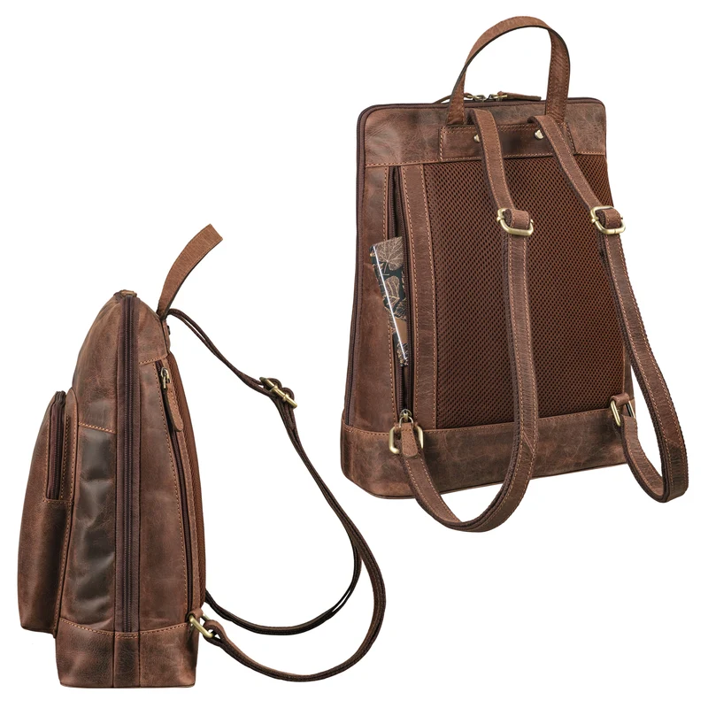 "Celia" Stylisher Leder-Rucksack Damen Echtleder Vintage Mittel-Groß