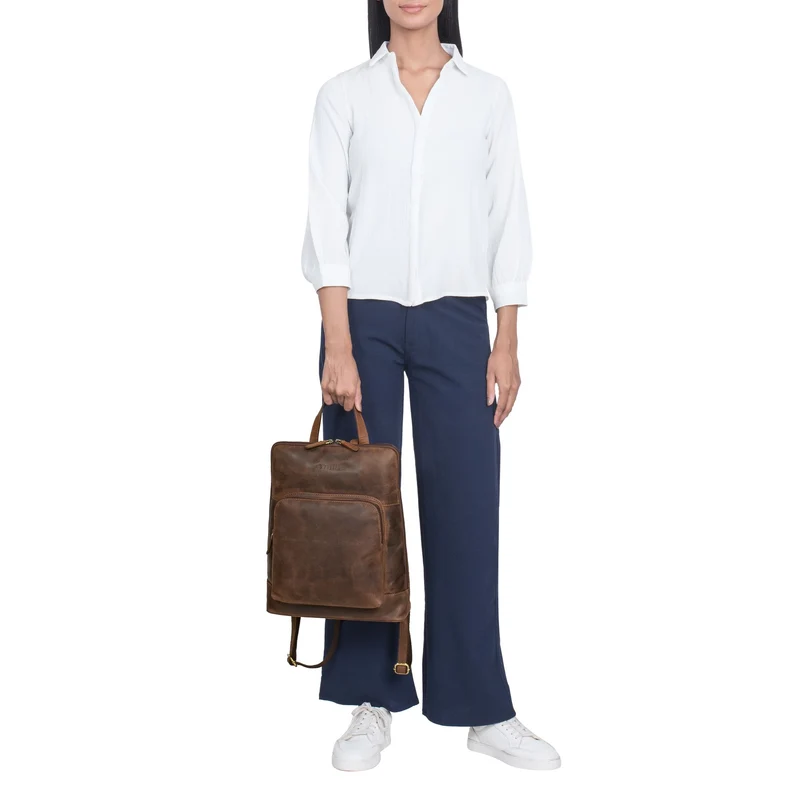 "Celia" Stylisher Leder-Rucksack Damen Echtleder Vintage Mittel-Groß