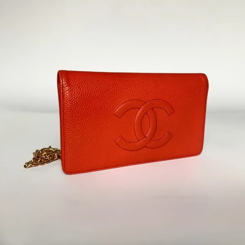 Chanel Portemonnee Groot Kaviaar Leer