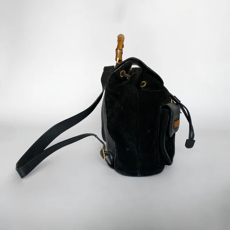 Gucci Bambus Rucksack Groß Wildleder