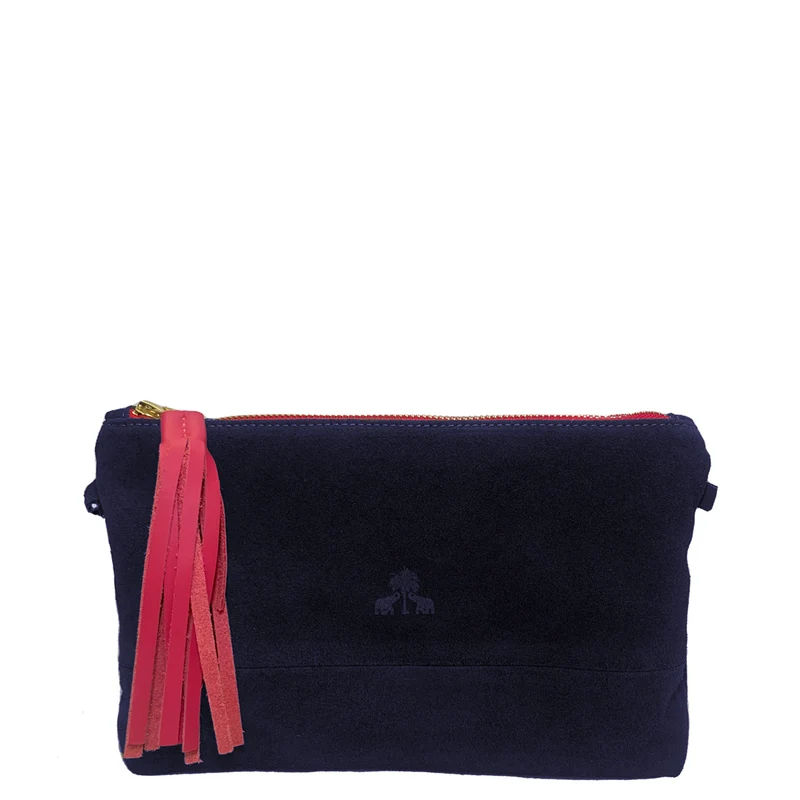 Clutch Bag CLARA -Dunkelblau & Pink-