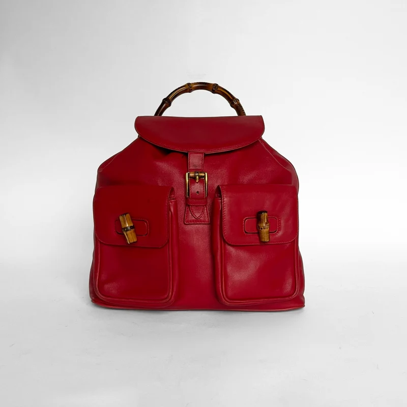 Gucci Bambusrucksack groß aus Leder