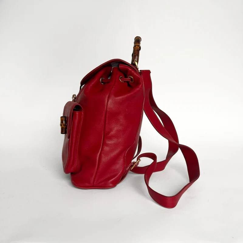 Gucci Bambusrucksack groß aus Leder