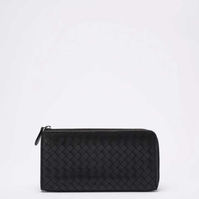 Bottega Veneta Schwarze lange Brieftasche