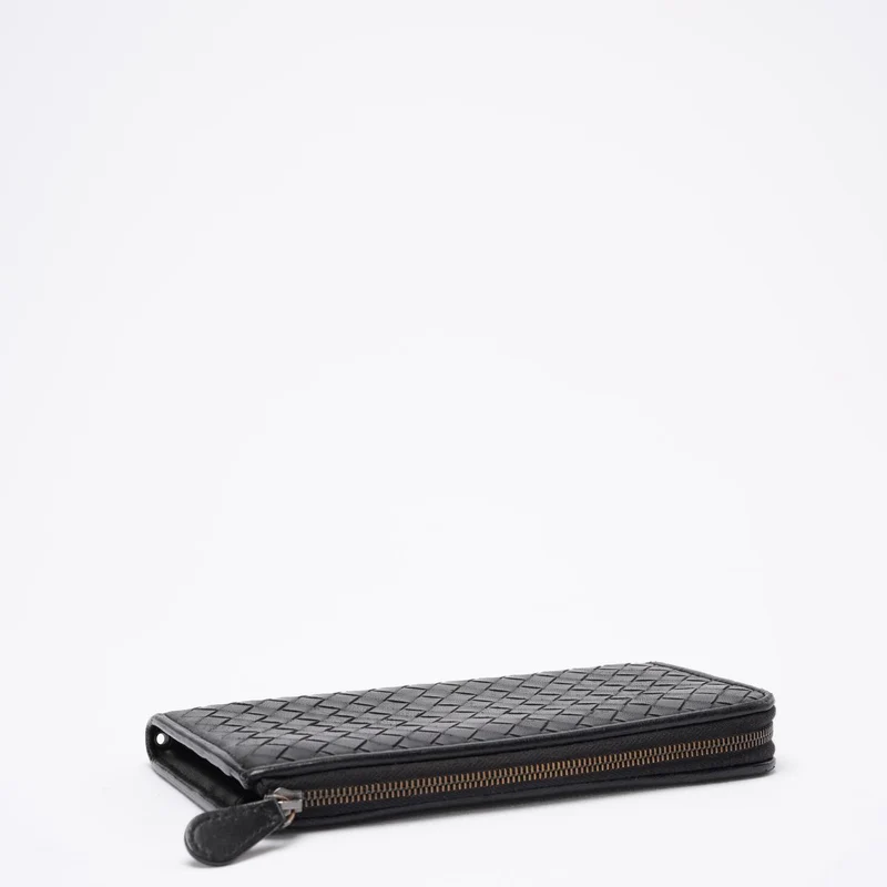 Bottega Veneta Schwarze lange Brieftasche
