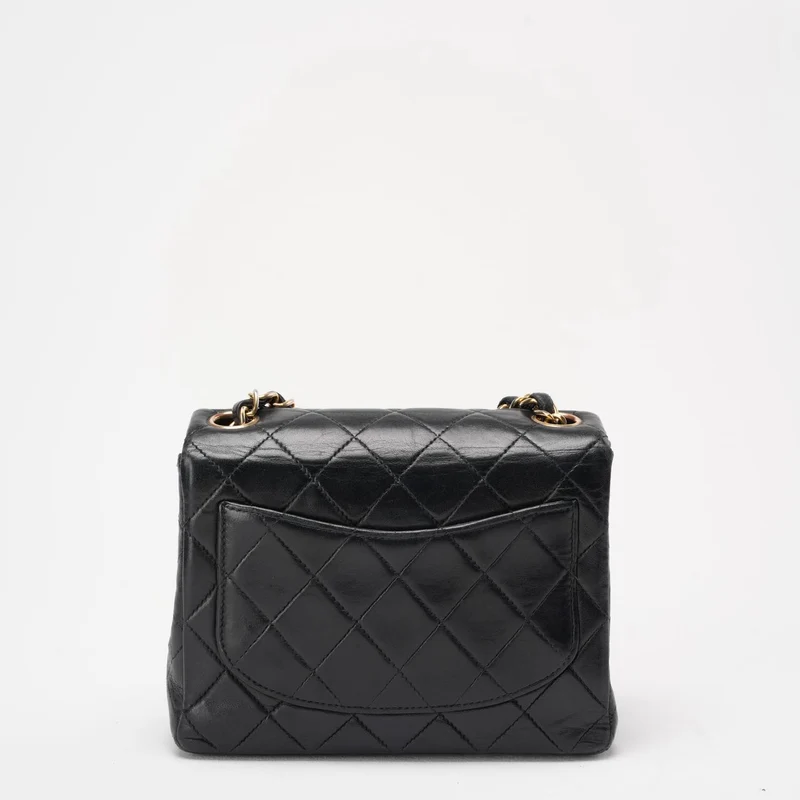 Chanel Schwarze Vintage Mini-Flap-Quadrat-Tasche 2000er