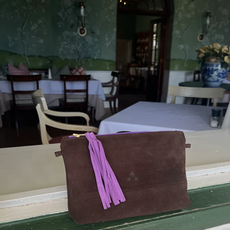 Clutch Bag CLARA -Braun & Lila-
