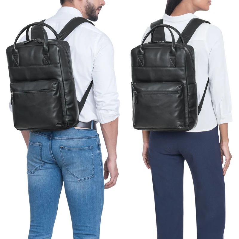 "Topaz" Großer Leder-Rucksack Laptopfach 16 Zoll Herren Damen