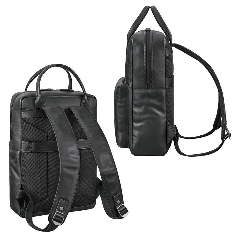 "Topaz" Großer Leder-Rucksack Laptopfach 16 Zoll Herren Damen