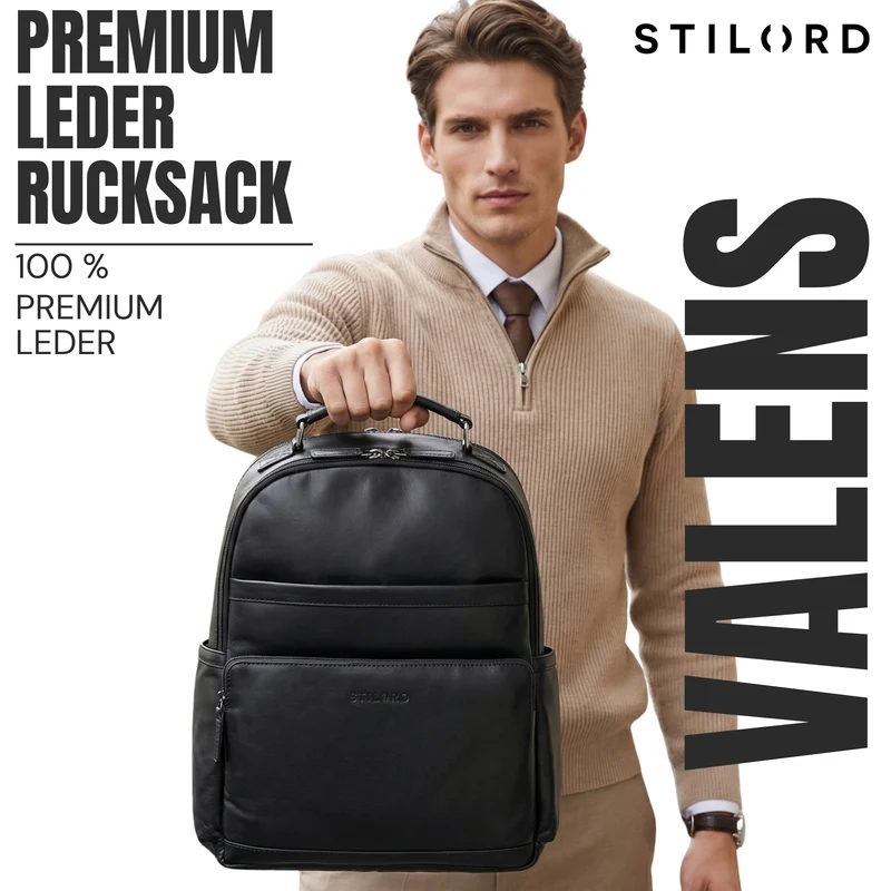 “Valens” Premium Lederrucksack Herren Groß mit Henkel