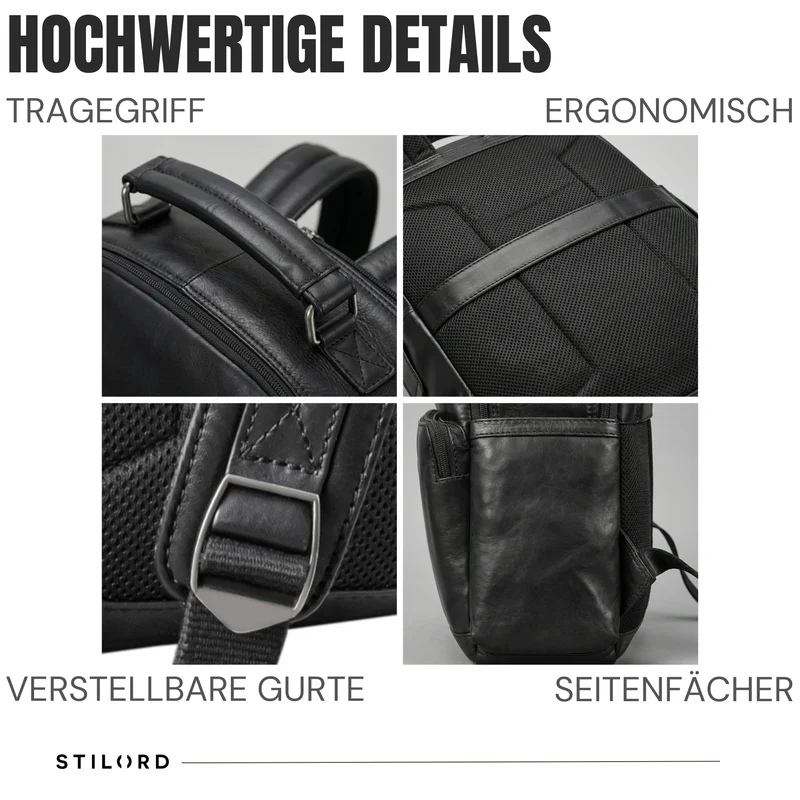 “Valens” Premium Lederrucksack Herren Groß mit Henkel