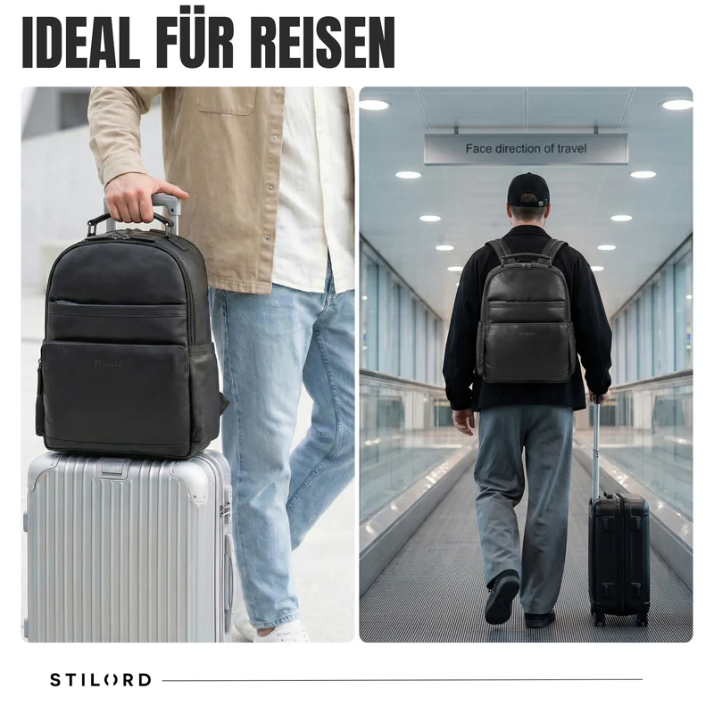 “Valens” Premium Lederrucksack Herren Groß mit Henkel