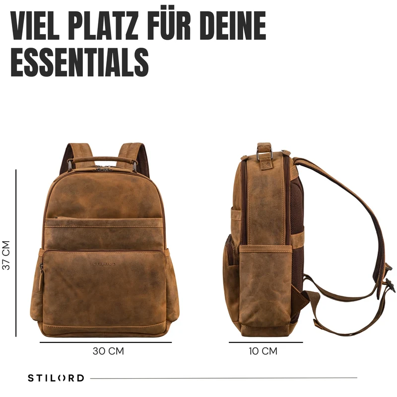 “Valens” Premium Lederrucksack Herren Groß mit Henkel