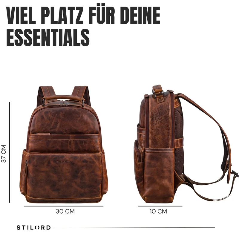 “Valens” Premium Lederrucksack Herren Groß mit Henkel