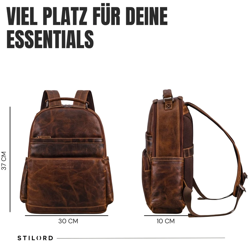 “Valens” Premium Lederrucksack Herren Groß mit Henkel