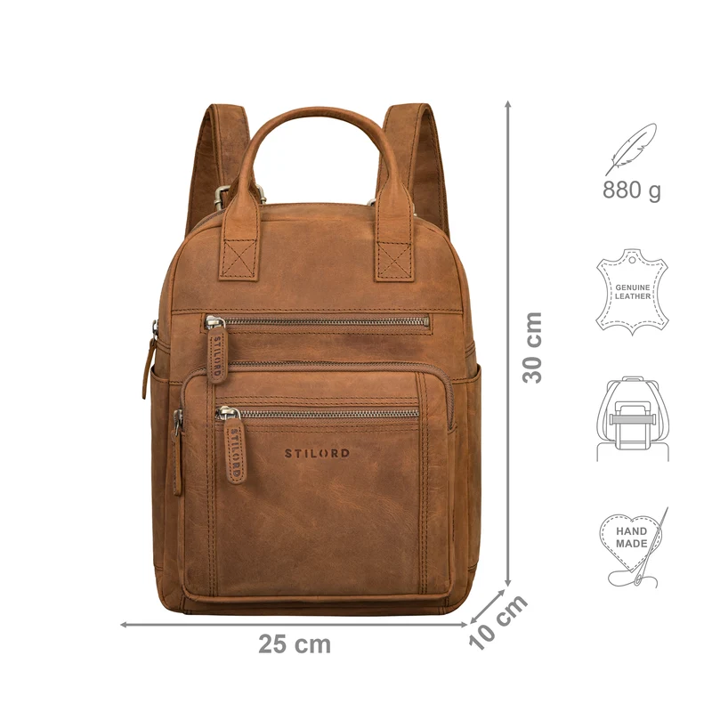 "Zane" Freizeit-Rucksack Damen Leder Mittel-Groß