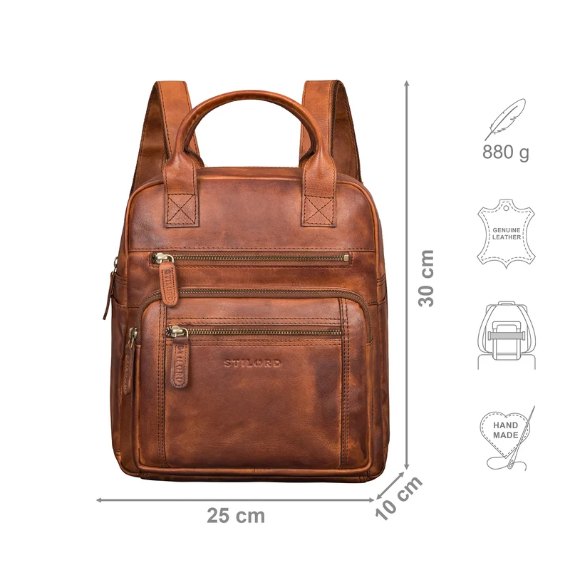 "Zane" Freizeit-Rucksack Damen Leder Mittel-Groß
