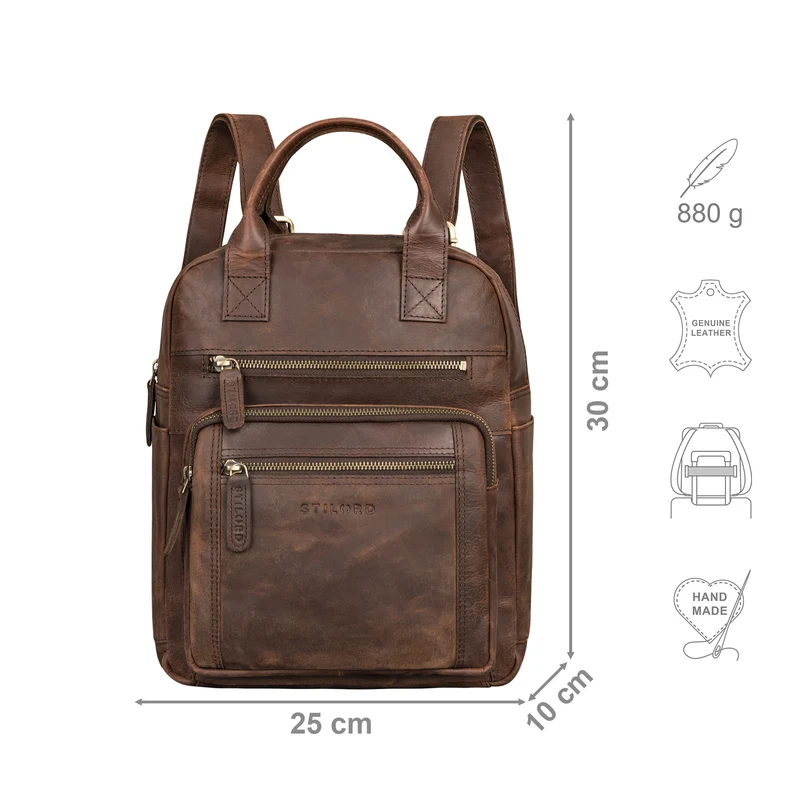 "Zane" Freizeit-Rucksack Damen Leder Mittel-Groß