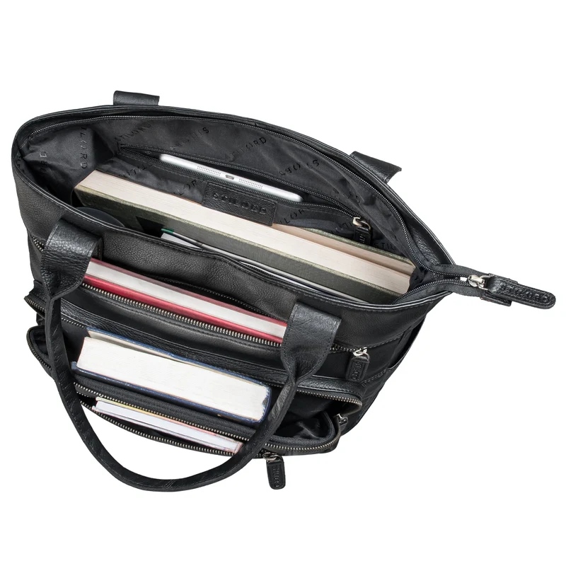 "Bonnie" Große Handtasche Damen Leder Shopper mit vielen Fächern