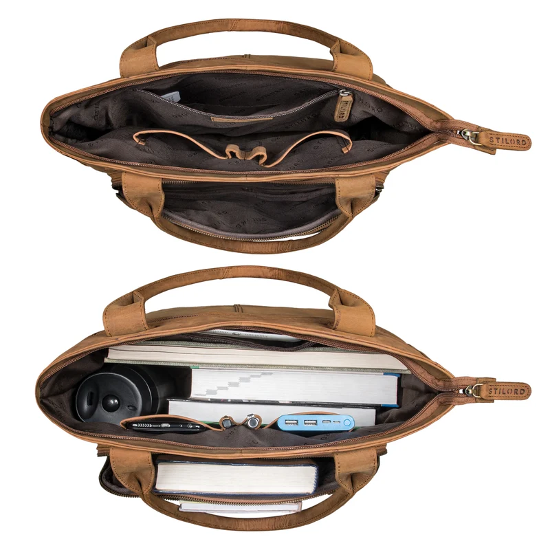"Bonnie" Große Handtasche Damen Leder Shopper mit vielen Fächern