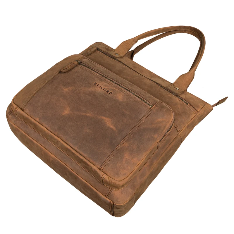 "Bonnie" Große Handtasche Damen Leder Shopper mit vielen Fächern