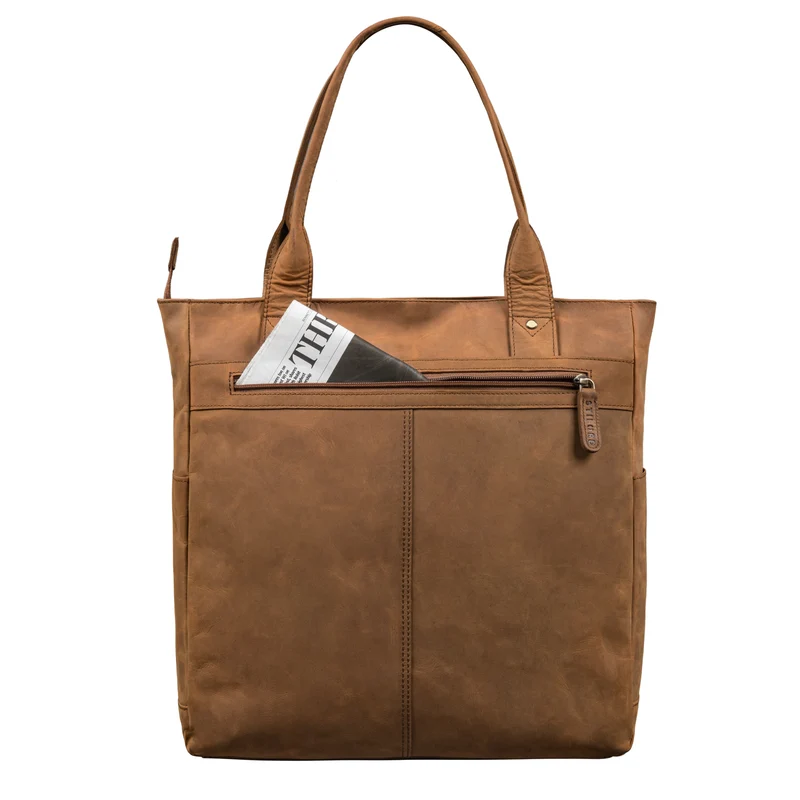 "Bonnie" Große Handtasche Damen Leder Shopper mit vielen Fächern
