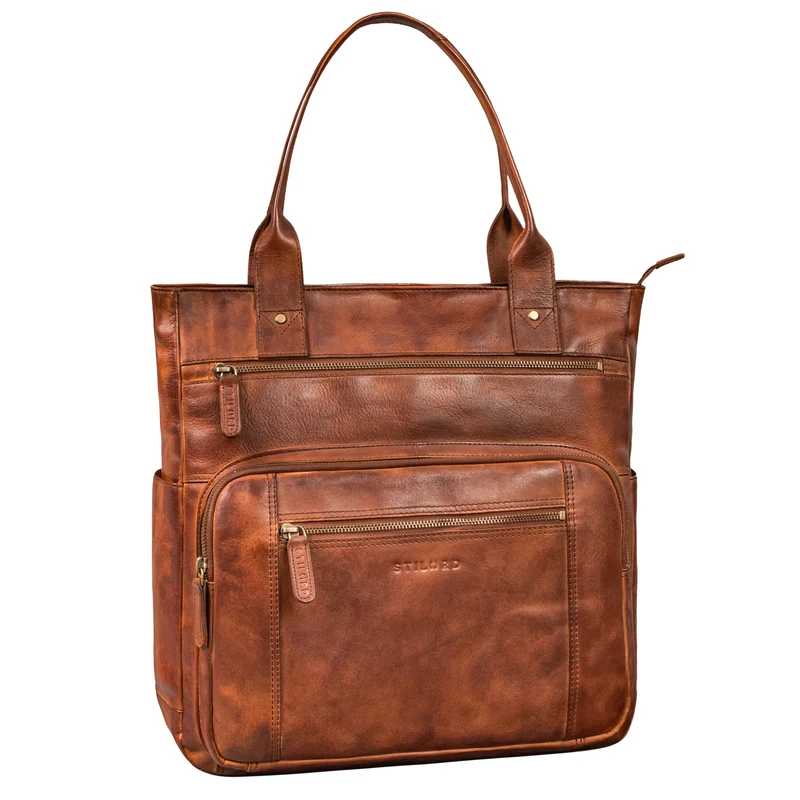 "Bonnie" Große Handtasche Damen Leder Shopper mit vielen Fächern