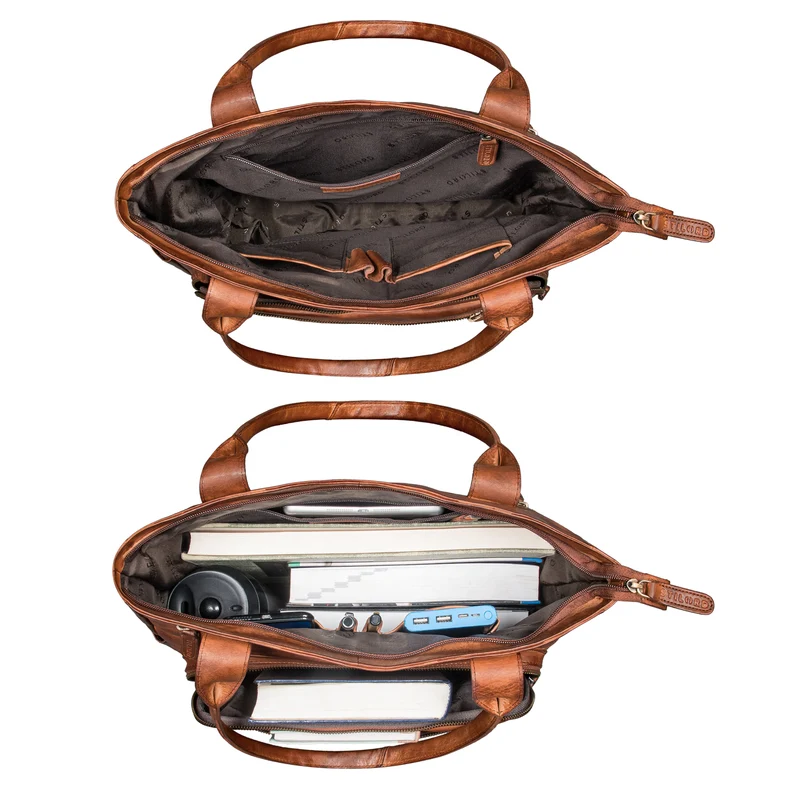 "Bonnie" Große Handtasche Damen Leder Shopper mit vielen Fächern