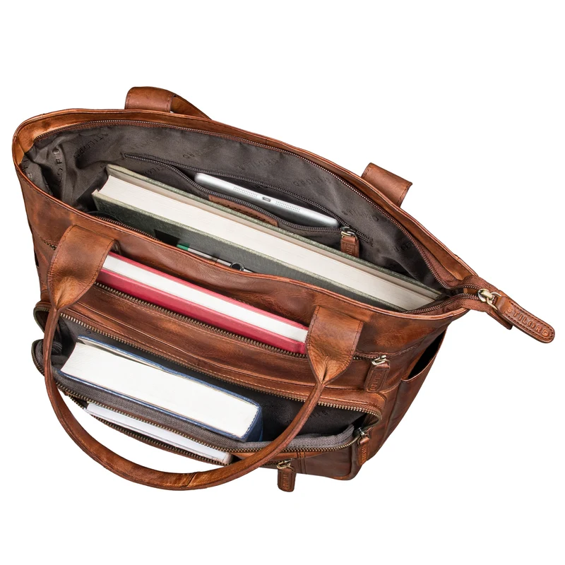 "Bonnie" Große Handtasche Damen Leder Shopper mit vielen Fächern
