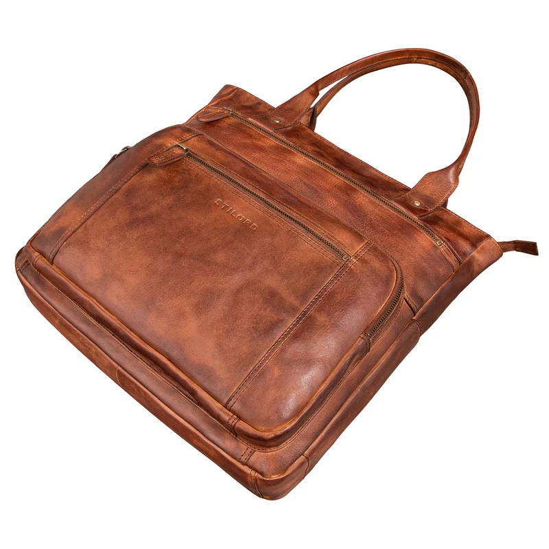"Bonnie" Große Handtasche Damen Leder Shopper mit vielen Fächern