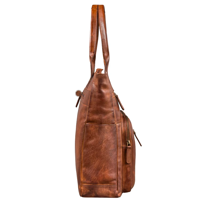 "Bonnie" Große Handtasche Damen Leder Shopper mit vielen Fächern