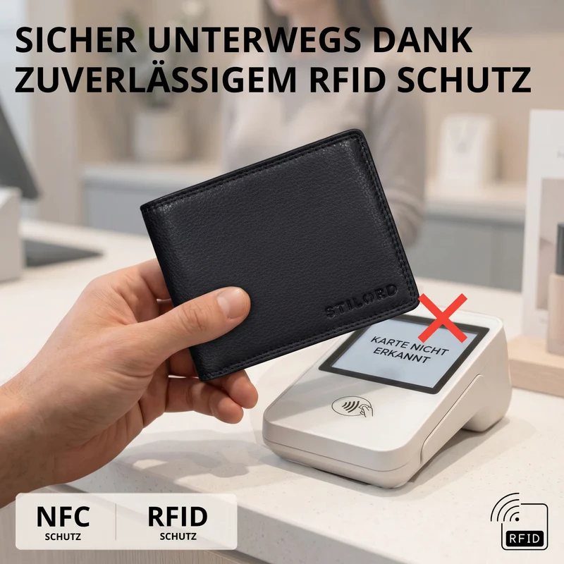 "Norman" Große Herren Leder Geldbörse mit RFID Schutz