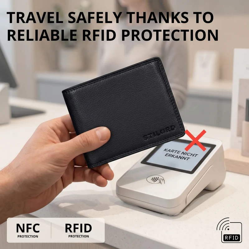 "Norman" Große Herren Leder Geldbörse mit RFID Schutz